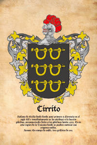 Escudo heráldico del apellido CIRRITO