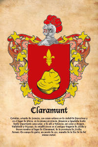 Escudo heráldico del apellido CLARAMUNT