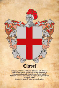 Escudo heráldico del apellido CLAVEL