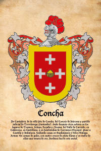 Escudo heráldico del apellido CONCHA