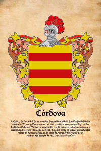 Escudo heráldico del apellido CORDOVA