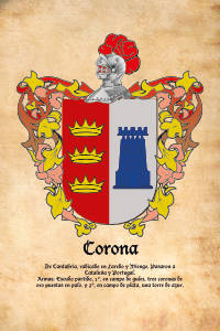 Escudo heráldico del apellido CORONA