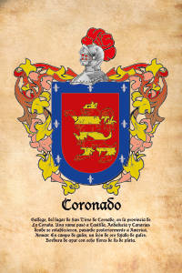 Escudo heráldico del apellido CORONADO