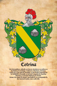 Escudo heráldico del apellido COTRINA