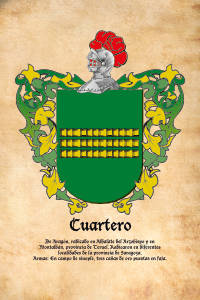 Escudo heráldico del apellido CUARTERO