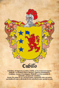 Escudo heráldico del apellido CUBILLO