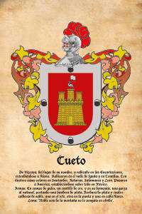 Escudo heráldico del apellido CUETO