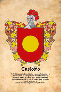 Escudo heráldico del apellido CUSTODIO