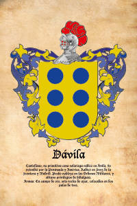 Escudo heráldico del apellido DAVILA