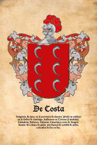 Escudo heráldico del apellido DE COSTA