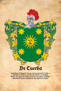 Escudo heráldico del apellido DE CUERBA