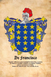 Escudo heráldico del apellido DE FRANCISCO