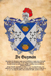 Escudo heráldico del apellido DE GUZMAN
