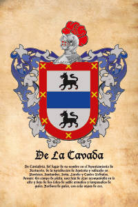 Escudo heráldico del apellido DE LA CAVADA