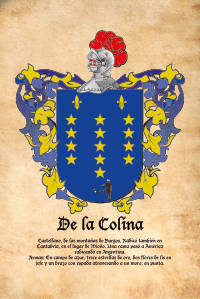 Escudo heráldico del apellido DE LA COLINA