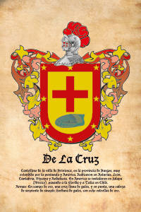 Escudo heráldico del apellido DE LA CRUZ