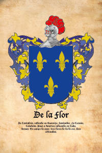 Escudo heráldico del apellido DE LA FLOR