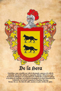 Escudo heráldico del apellido DE LA HERA
