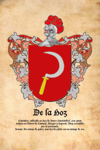 Escudo heráldico del apellido DE LA HOZ