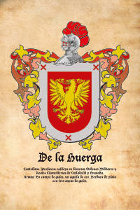 Escudo heráldico del apellido DE LA HUERGA