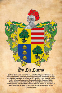 Escudo heráldico del apellido DE LA LAMA
