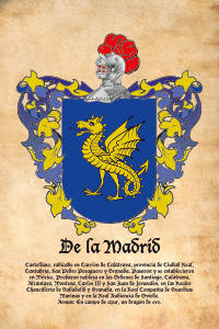 Escudo heráldico del apellido DE LA MADRID