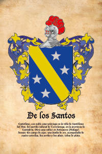 Escudo heráldico del apellido DE LOS SANTOS