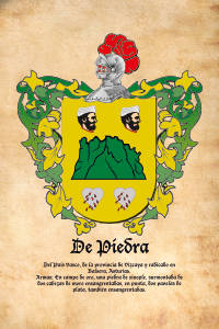 Escudo heráldico del apellido DE PIEDRA