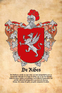 Escudo heráldico del apellido DE RIBES