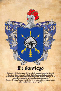 Escudo heráldico del apellido DE SANTIAGO