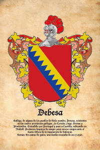 Escudo heráldico del apellido DEBESA