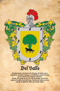 Escudo heráldico del apellido DEL VALLE