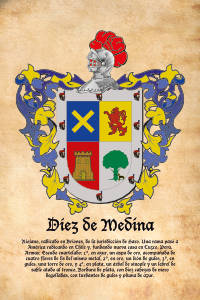 Escudo heráldico del apellido DIEZ DE MEDINA