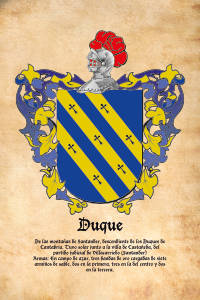 Escudo heráldico del apellido DUQUE