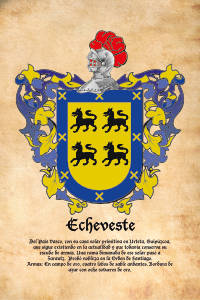 Escudo heráldico del apellido ECHEVESTE