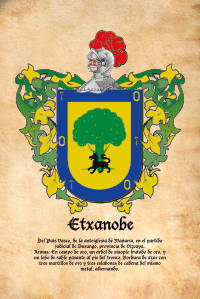 Escudo heráldico del apellido ETXANOBE