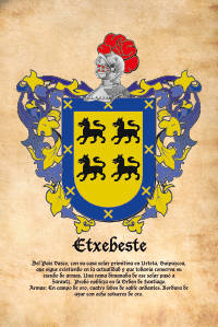 Escudo heráldico del apellido ETXEBESTE