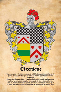 Escudo heráldico del apellido Etxenique