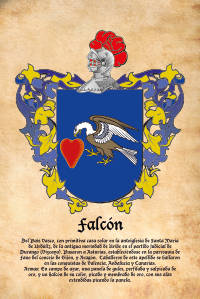 Escudo heráldico del apellido FALCON