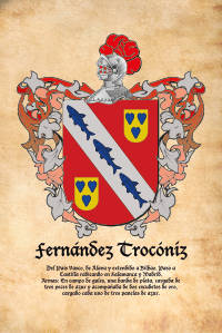 Escudo heráldico del apellido FERNÁNDEZ TROCÓNIZ