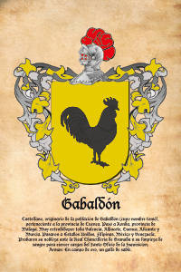 Escudo heráldico del apellido GABALDON