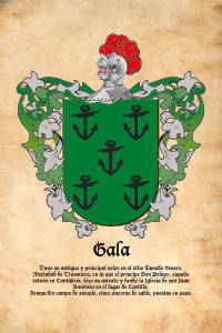 Escudo heráldico del apellido GALA