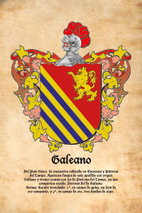 Escudo heráldico del apellido GALEANO