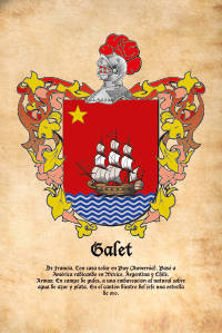 Escudo heráldico del apellido GALET