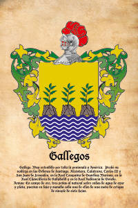 Escudo heráldico del apellido GALLEGOS