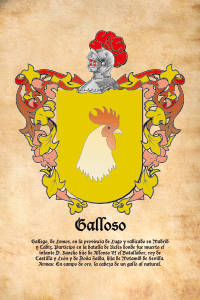 Escudo heráldico del apellido GALLOSO