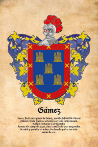 Escudo heráldico del apellido GAMEZ