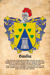 Escudo heráldico del apellido GANDIA