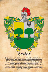 Escudo heráldico del apellido GAVIRIA