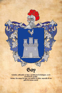 Escudo heráldico del apellido GAY